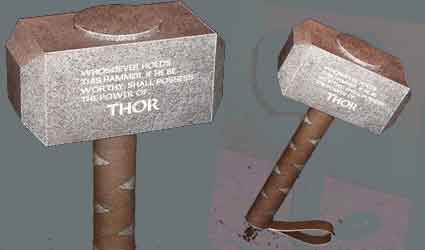 Le marteau de thor en papier - Illustration