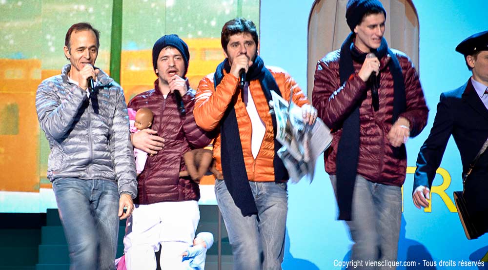 Concert enfoirés 2014 - Zenith Strasbourg - Jean -acques Goldman, Grégoire, Patrick Fiori