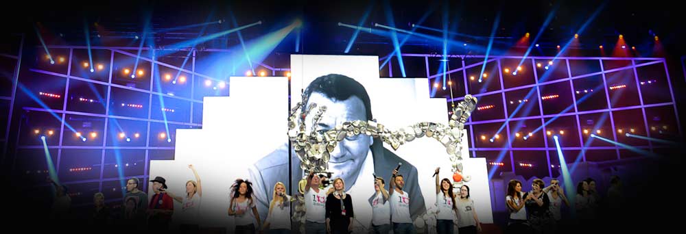 Concert enfoirés 2014 - Zenith Strasbourg - Tableau final. Bon anniversaire les Enfoirés