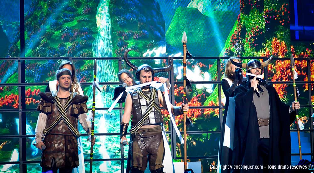 Concert enfoirés 2014 - Zenith Strasbourg - Grégoire, Michael Youn, Patrick Fiori